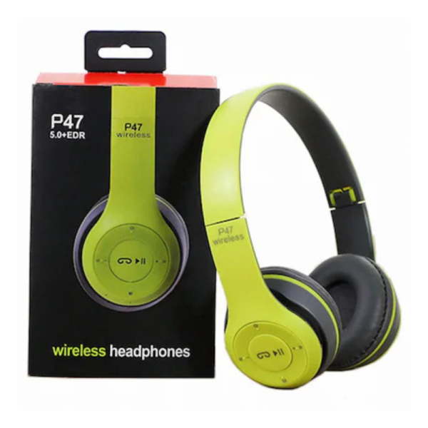 P47 Bluetooth Foldable Wireless Headphones – Noise-Cancelling, FM Radio & TF Card Support - Image 4