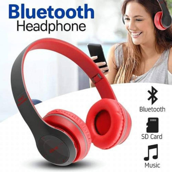 P47 Bluetooth Foldable Wireless Headphones – Noise-Cancelling, FM Radio & TF Card Support - Image 2