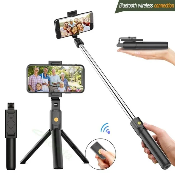 3-in-1 Wireless Bluetooth Selfie Stick & Mini Tripod with Remote Control - Image 3